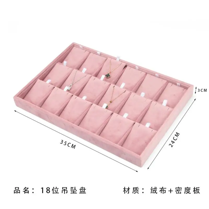 Velvet Earnail Pendant Jewelry Display Tray 12 Grid Bracelet Watch Premium Pillow Plate Adjustable Shelf 35*24 Menora