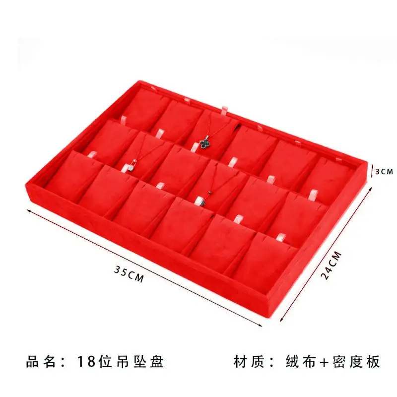 Velvet Earnail Pendant Jewelry Display Tray 12 Grid Bracelet Watch Premium Pillow Plate Adjustable Shelf 35*24 Menora