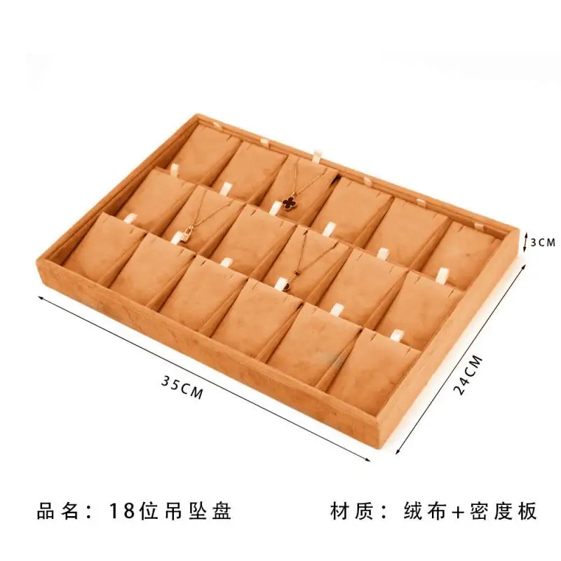 Velvet Earnail Pendant Jewelry Display Tray 12 Grid Bracelet Watch Premium Pillow Plate Adjustable Shelf 35*24 Menora