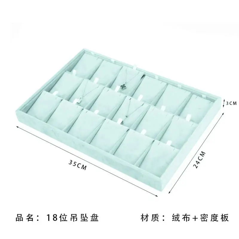Velvet Earnail Pendant Jewelry Display Tray 12 Grid Bracelet Watch Premium Pillow Plate Adjustable Shelf 35*24 Menora
