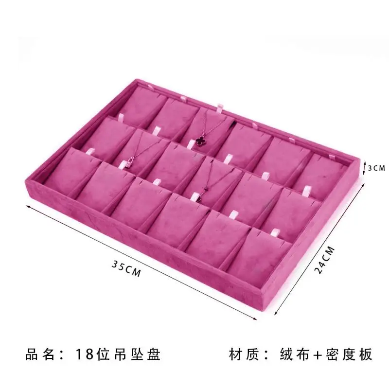 Velvet Earnail Pendant Jewelry Display Tray 12 Grid Bracelet Watch Premium Pillow Plate Adjustable Shelf 35*24 Menora