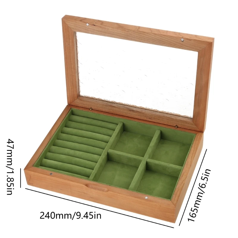 Glass Dustproof Cover Box Jewellery Boxes For Women Rings Box Jewelry Storage Cases Dropshipping