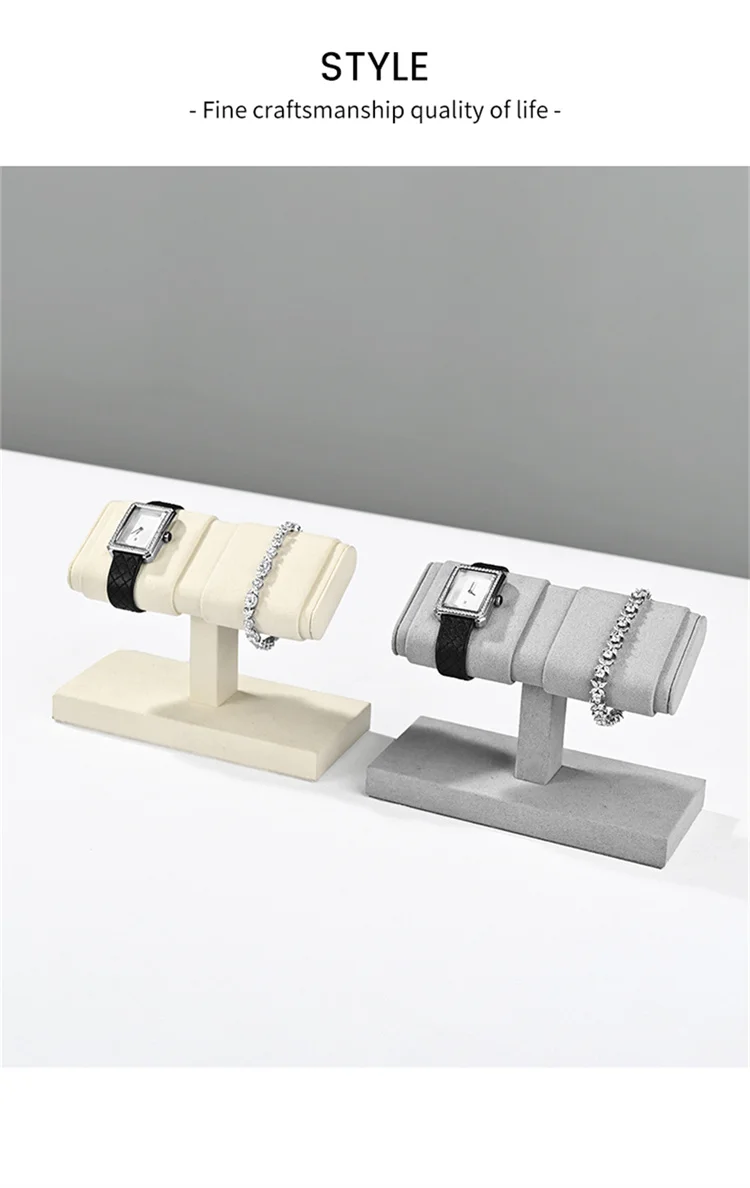 WoodTen T-bar Watch Stand Microfiber Jewelry Watch Display Stand  Mechanical Watch Storage Rack Bracelet Jewelry Display Props