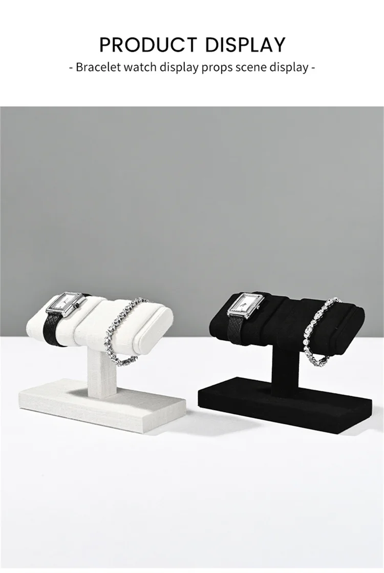 WoodTen T-bar Watch Stand Microfiber Jewelry Watch Display Stand  Mechanical Watch Storage Rack Bracelet Jewelry Display Props