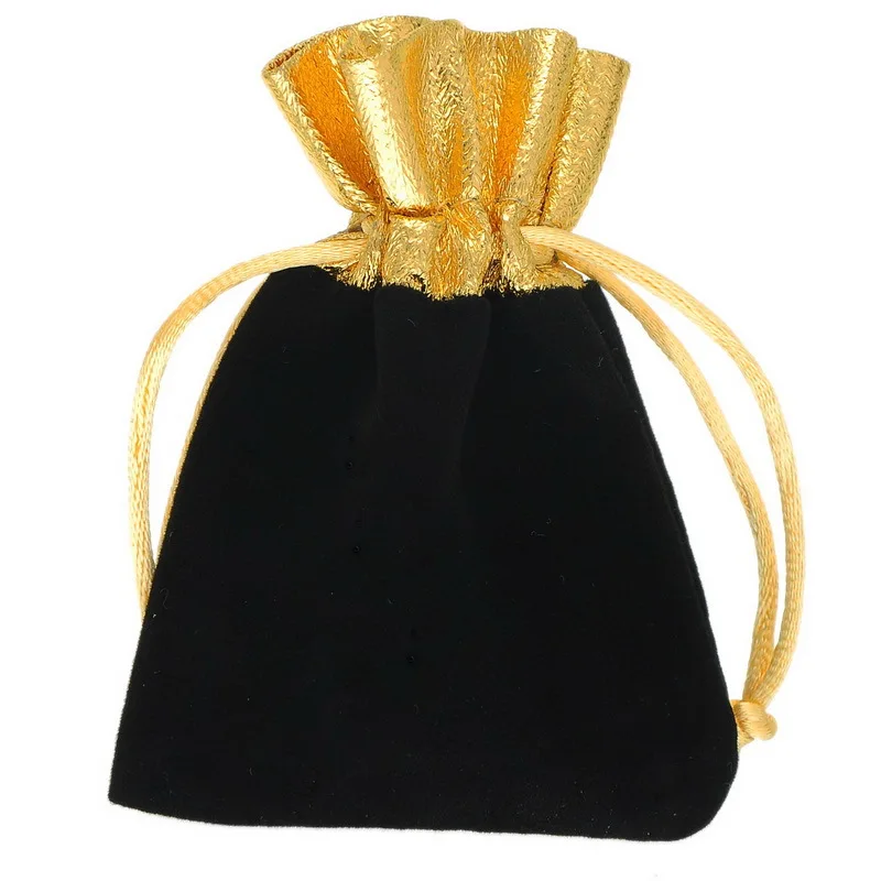 100pcs Luxury Velvet Jewelry Bags 10x12cm Black Red Birthday Party Wedding Favor Gift Packaging Drawstring Pouch Can Custom Logo