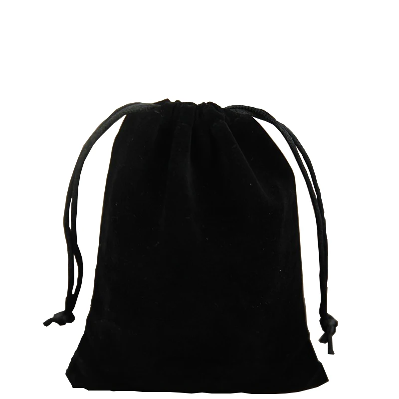 100pcs Luxury Velvet Jewelry Bags 10x12cm Black Red Birthday Party Wedding Favor Gift Packaging Drawstring Pouch Can Custom Logo