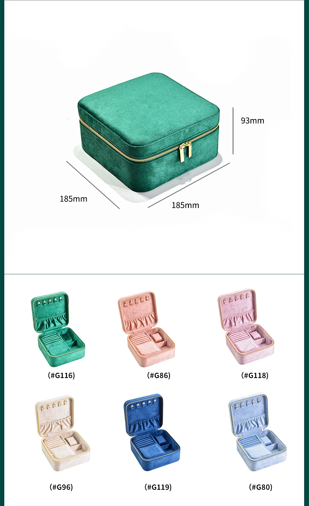 Personalise Velvet Jewelry Box Suede Custom Logo Earrings Necklaces Rings Bracelets Jewelry Storage Case Jewellery Organizer