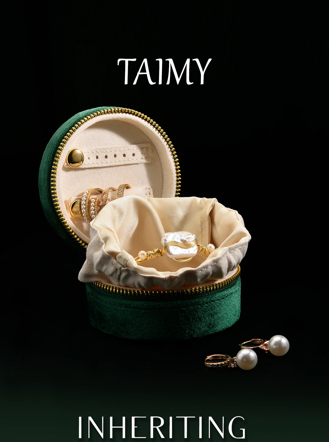 TAIMY Plush Velvet Jewelry Box Ring Earrings Hanger Storage Box Free Custom Logo Jeweler Gemstone Bracelet Gift Packging Case