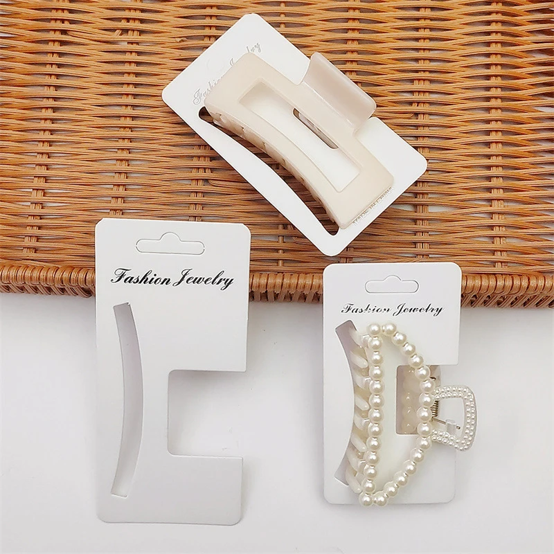 50pcs Display Cards For Hair Claw Clip Paper Card Headdress Card Hair Decoration Package DIY Jewelry Cardboard Package Hair Clip