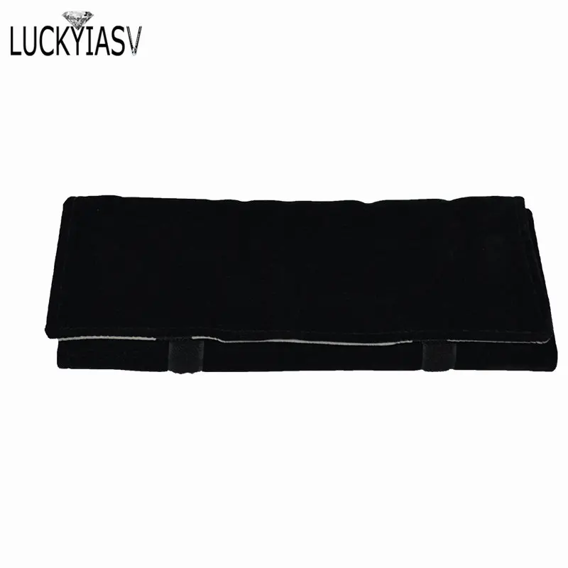 Wholesale Velvet Jewelry Storage Roll Bag Pendant Necklace Organizer Pouch Watch Bracelet Display Holder Travel Case Portable