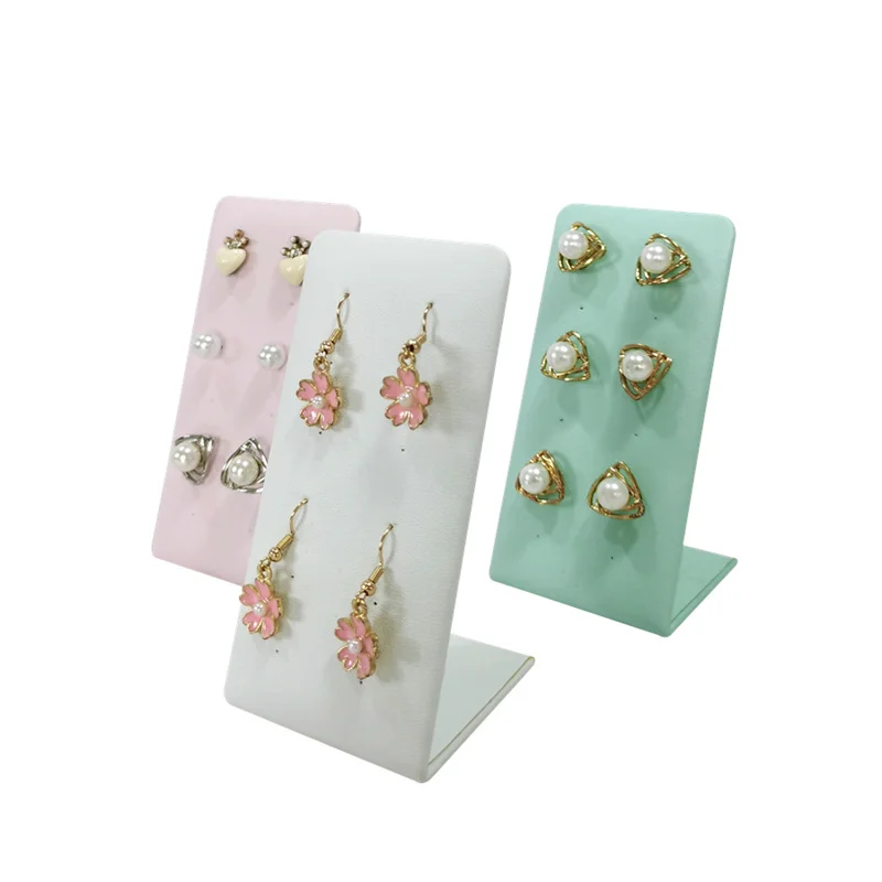 6-Color L-Shaped 6 Pairs Of Stud Earrings Display Stand Jewelry Display Tool Jewelry Display Table Stud Earrings Display Stand