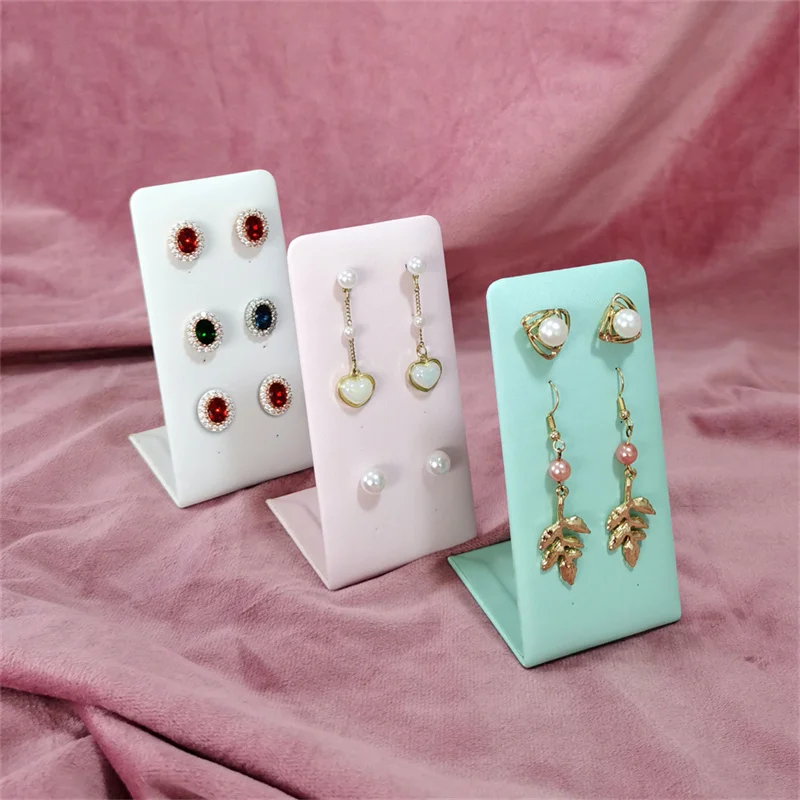 6-Color L-Shaped 6 Pairs Of Stud Earrings Display Stand Jewelry Display Tool Jewelry Display Table Stud Earrings Display Stand