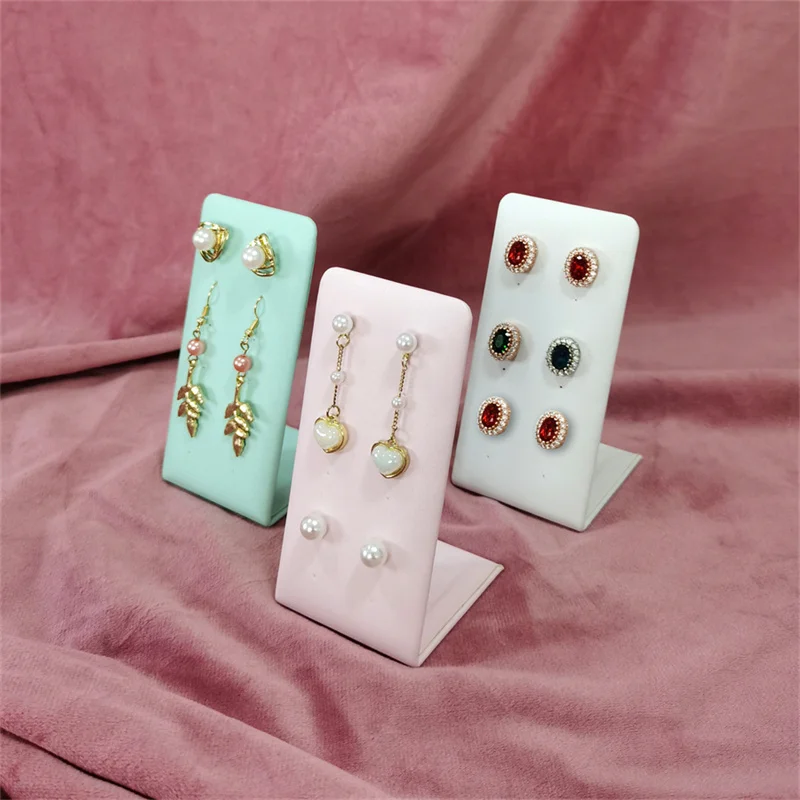 6-Color L-Shaped 6 Pairs Of Stud Earrings Display Stand Jewelry Display Tool Jewelry Display Table Stud Earrings Display Stand