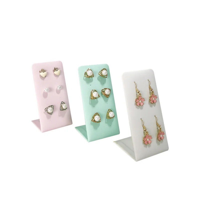 6-Color L-Shaped 6 Pairs Of Stud Earrings Display Stand Jewelry Display Tool Jewelry Display Table Stud Earrings Display Stand