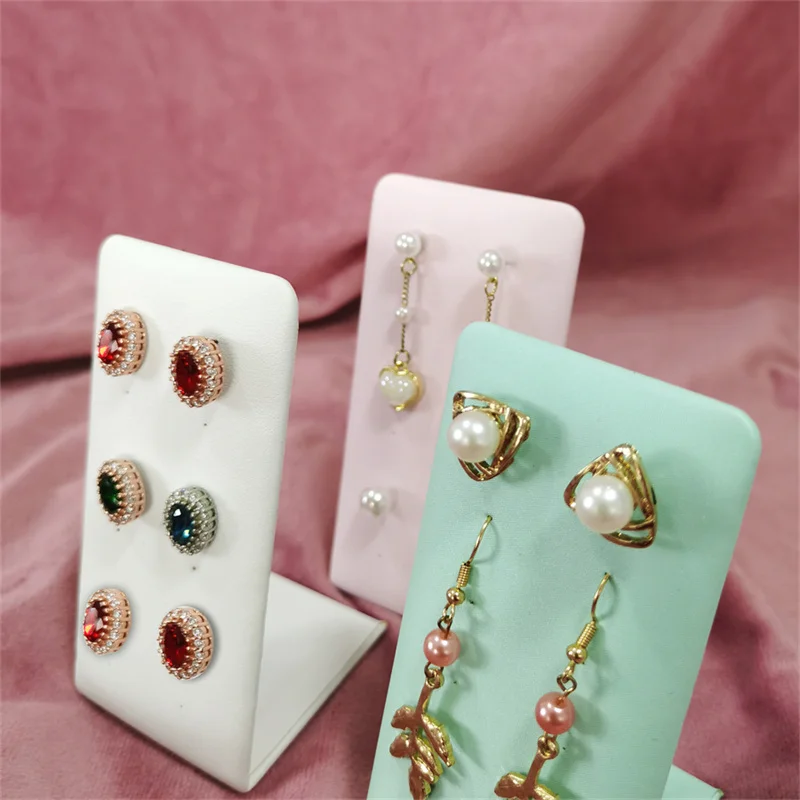 6-Color L-Shaped 6 Pairs Of Stud Earrings Display Stand Jewelry Display Tool Jewelry Display Table Stud Earrings Display Stand