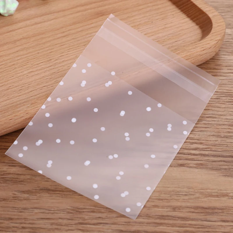 50pcs 100Pcs Transparent Dot self-adhesive Jewelry Packaging Bags Fresh-keeping Dustproof Reclosable Candy Cookie Storage DIY