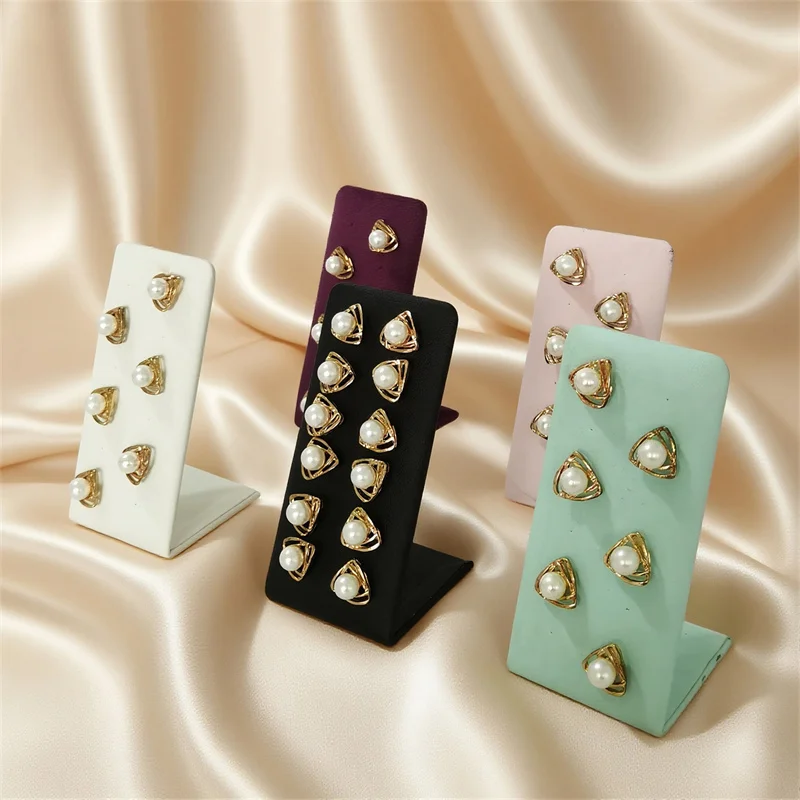 Fashion Earring Holder 12-Holes Small Stud Display Stand Jewelry Organizer Storage Rack L-Shape Jewelry Showcase