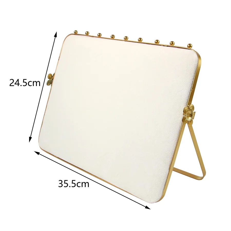 Round Velvet Tray with Metal Frame Rings Earrings Necklace Display Organizer Window Counter Decoration Chain Bracelet Storage
