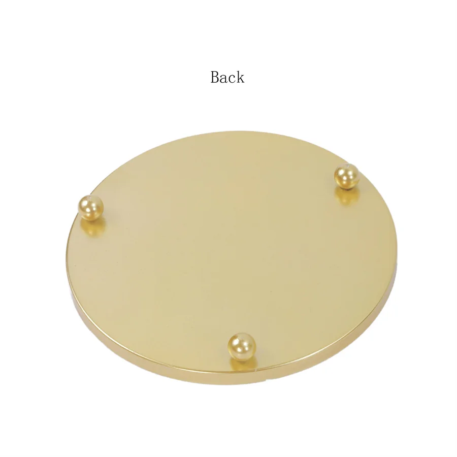 Round Velvet Tray with Metal Frame Rings Earrings Necklace Display Organizer Window Counter Decoration Chain Bracelet Storage