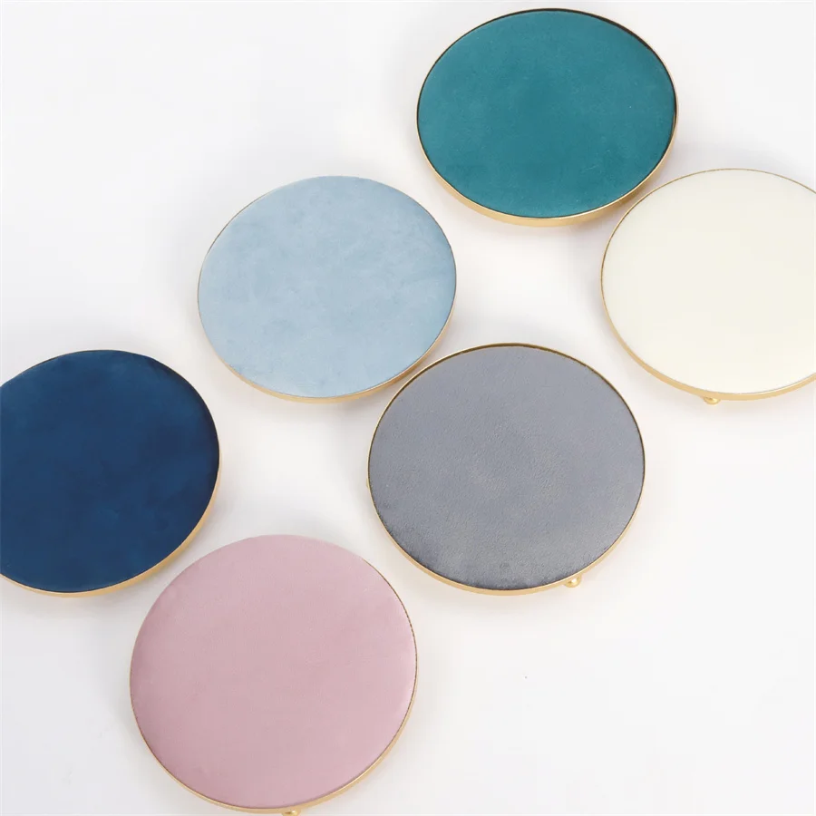 Round Velvet Tray with Metal Frame Rings Earrings Necklace Display Organizer Window Counter Decoration Chain Bracelet Storage