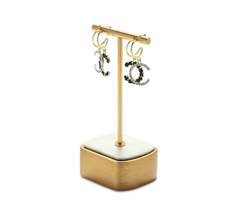 Beige Jewelry Display Stand Necklace Pendant Storage Props Earrings Rings Organizer Exhibitor Set Jewelry Display Rack