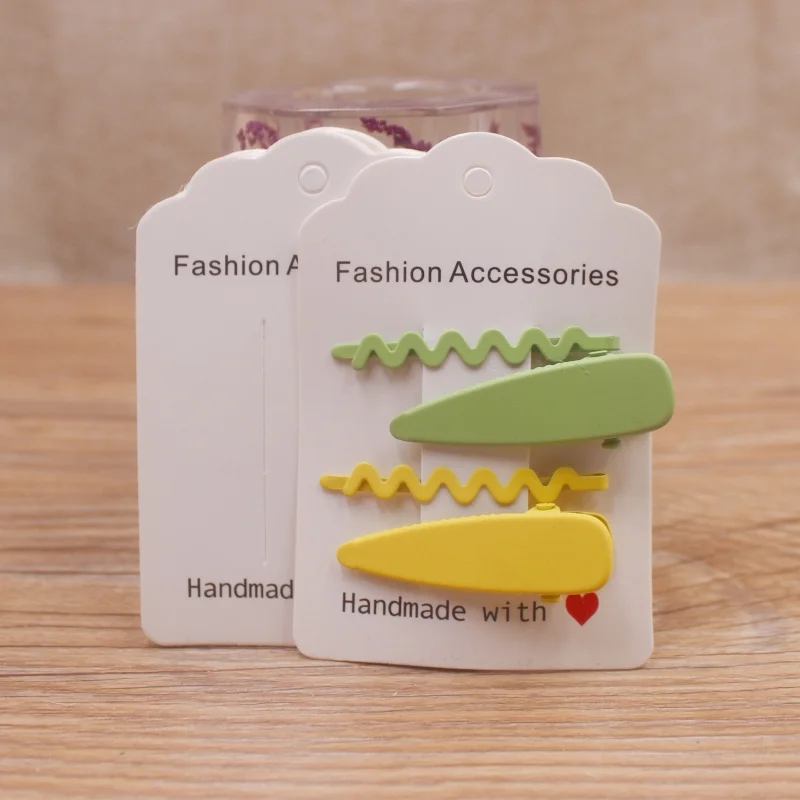 50pcs Square Shape White /Brown Hair Card Jewelry Package Hair Clip Card Black Blank Paper Hairclaw Ornaments Display Card