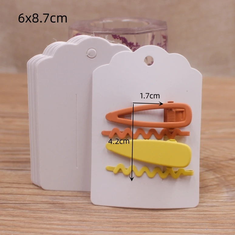 50pcs Square Shape White /Brown Hair Card Jewelry Package Hair Clip Card Black Blank Paper Hairclaw Ornaments Display Card