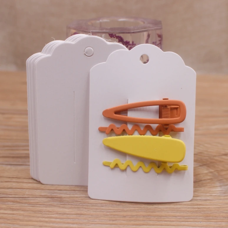 50pcs Square Shape White /Brown Hair Card Jewelry Package Hair Clip Card Black Blank Paper Hairclaw Ornaments Display Card