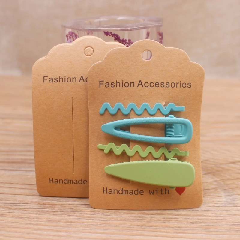 50pcs Square Shape White /Brown Hair Card Jewelry Package Hair Clip Card Black Blank Paper Hairclaw Ornaments Display Card