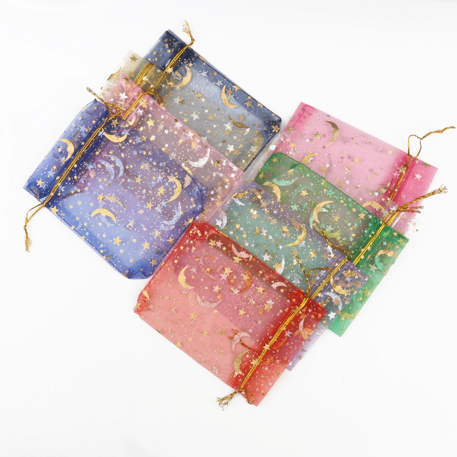 Wholesale 50pcs 7x9cm 9x12cm 11x16cm 13x18cm Adjustable Organza Bags Jewelry Packing Party Wedding Gift Bags Drawstring Pouches