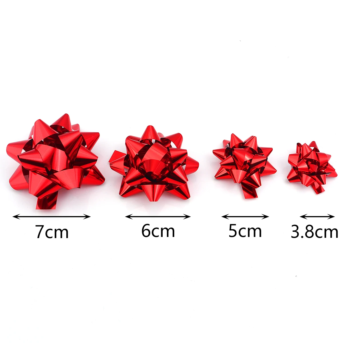 10-20Pcs Christmas Ribbon Bows Colorful Self-Adhesive Star Flower Bow DIY Gift Packaging Christmas Birthday Wedding Decoration