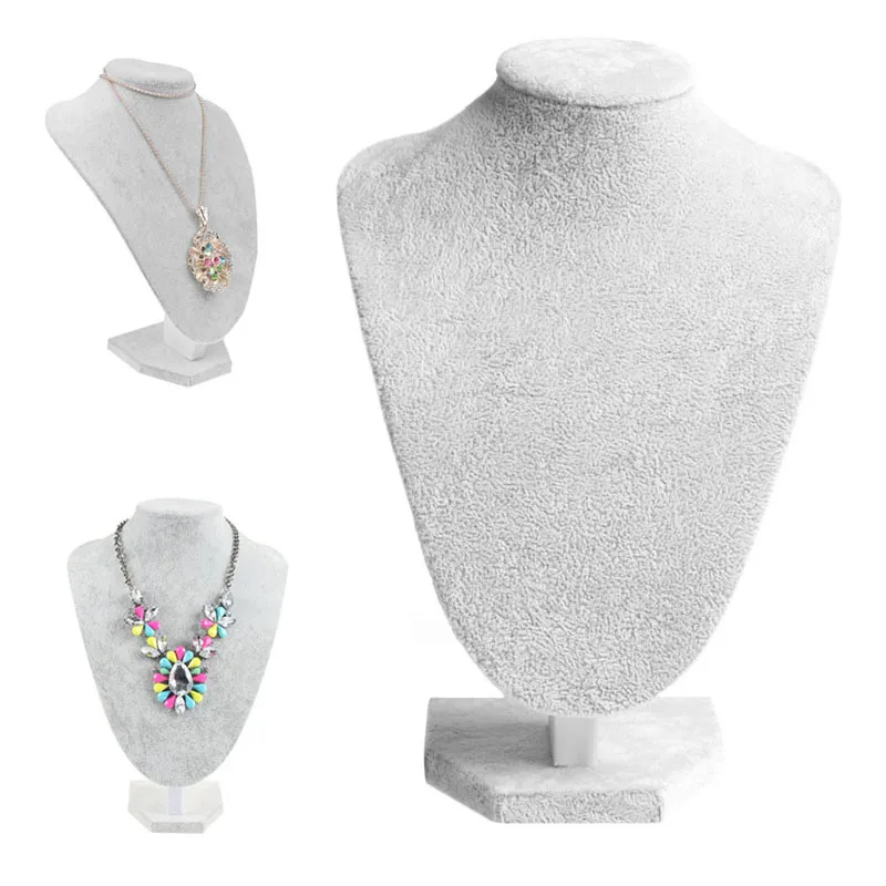Linen Mannequin Bust Jewelry Necklace Pendant Neck Model Display Stand Holder Jewelry Holder Necklace Showing Stand Rack Earring