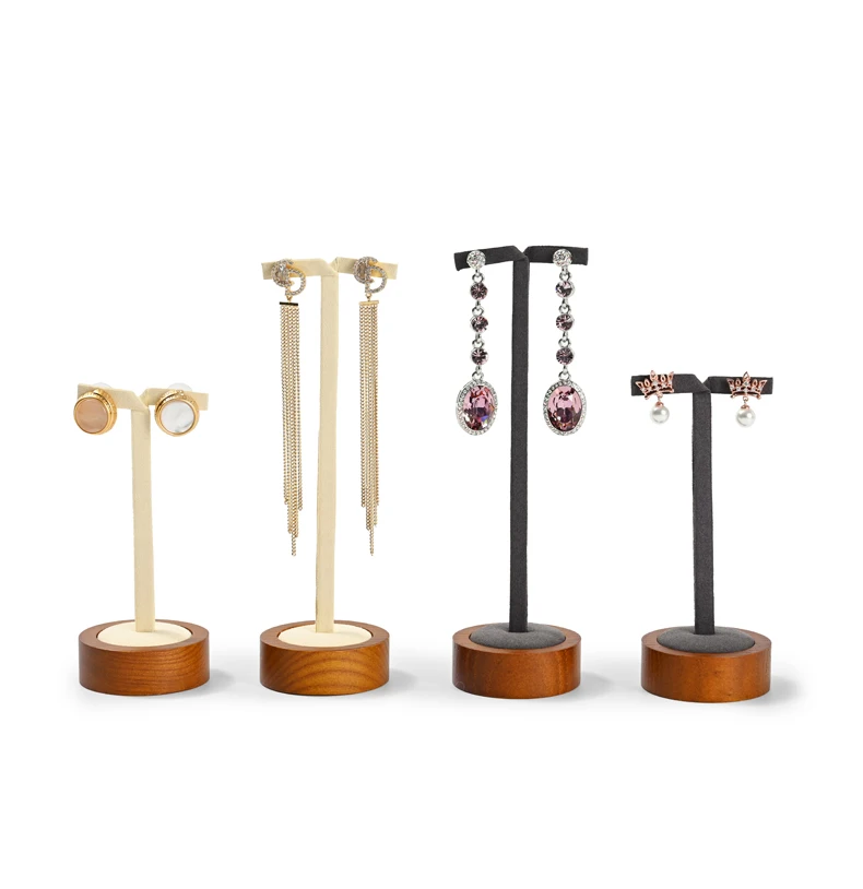 Oirlv Wooden Jewelry Rack Display Stand Wood Jewelry Tray Ring Earring Bracelet Necklace Holder Solid Wood Jewelry Display Stand