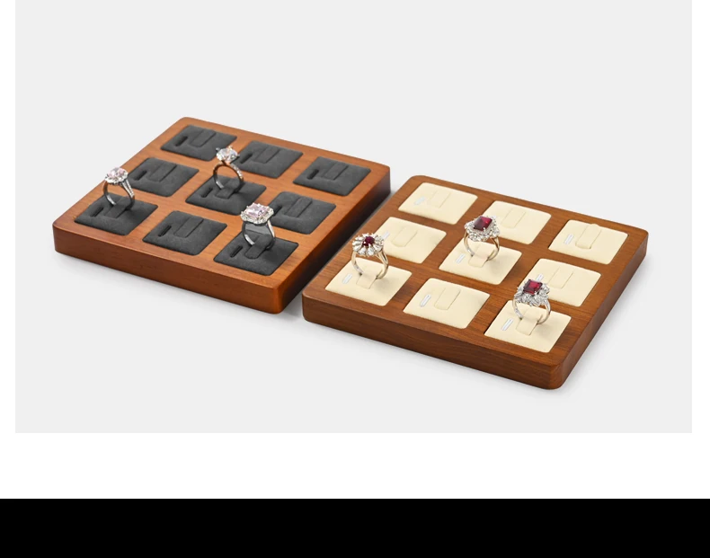 Oirlv Wooden Jewelry Rack Display Stand Wood Jewelry Tray Ring Earring Bracelet Necklace Holder Solid Wood Jewelry Display Stand