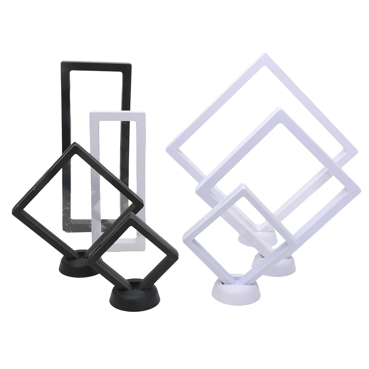 PE Film Colorful Jewelry Storage Box 3D Packaging Case Gemstone Free Stand Floating Frame Membrane Ring Earring Bracelet Display