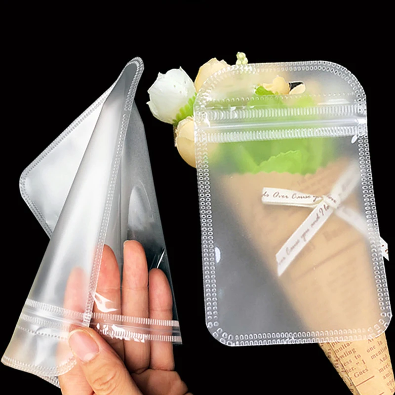 50pcs Thicken Resealable Ziplock OPP Bags Laser Iridescent Bag Clear Storage Bag White Bag with Hang Hole for DIY Jewelry Making