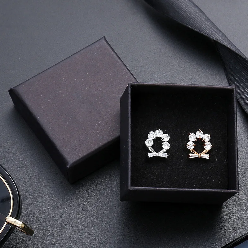 1PCS Black Square Jewelry Display Gifts Box Organizer Engagement for Ring Earring Brooch Necklace Bracelet Packaging Boxes