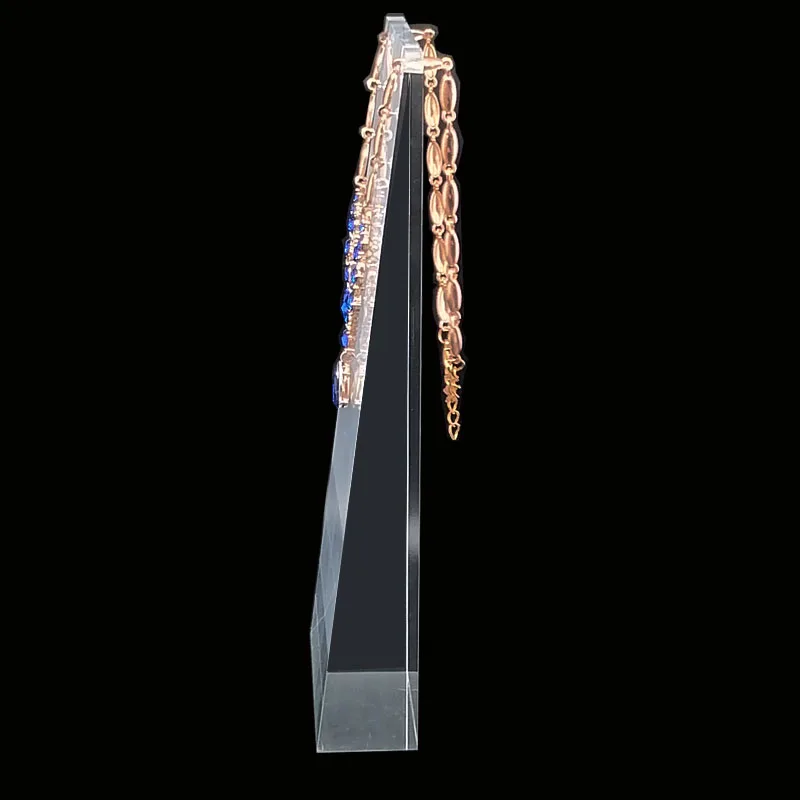 Acrylic High Quality Fashion Transparent Triangle Crystal Jewelry Display Stand Necklace Earrings Shooting Display Set Square