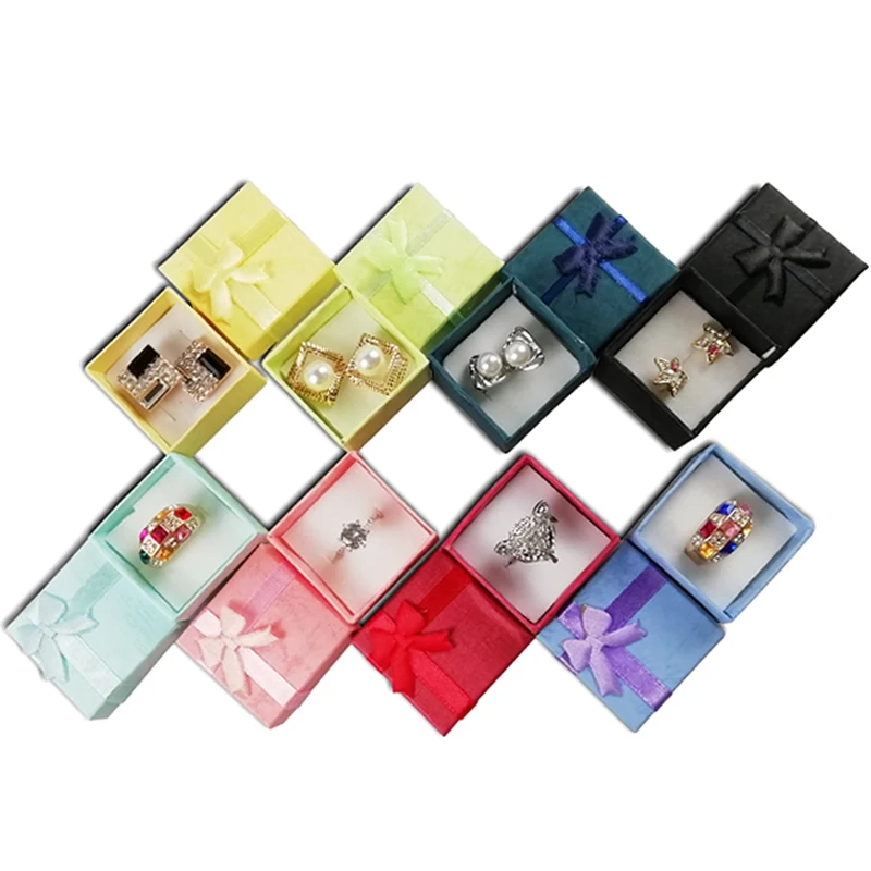 Hot Sale 24pcs Assorted Jewelry Gifts Boxes for Jewelry Display 4*4*3cm Assorted Colors Ring Box Small Gift Boxes