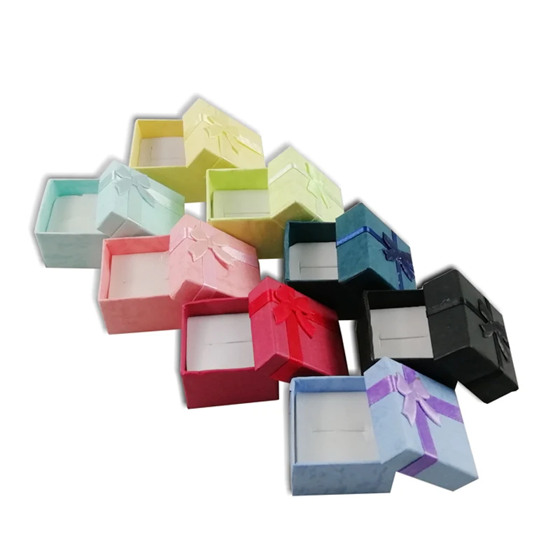 Hot Sale 24pcs Assorted Jewelry Gifts Boxes for Jewelry Display 4*4*3cm Assorted Colors Ring Box Small Gift Boxes