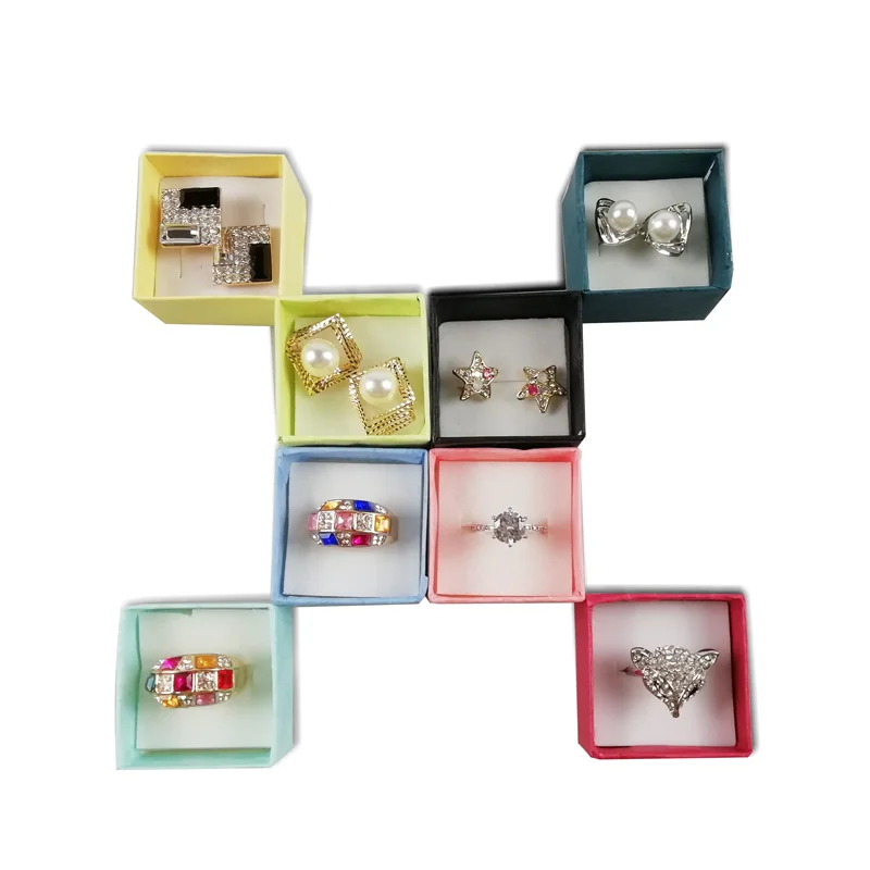 Hot Sale 24pcs Assorted Jewelry Gifts Boxes for Jewelry Display 4*4*3cm Assorted Colors Ring Box Small Gift Boxes
