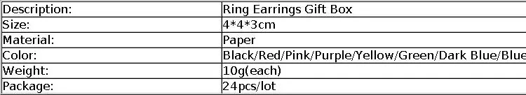 Hot Sale 24pcs Assorted Jewelry Gifts Boxes for Jewelry Display 4*4*3cm Assorted Colors Ring Box Small Gift Boxes
