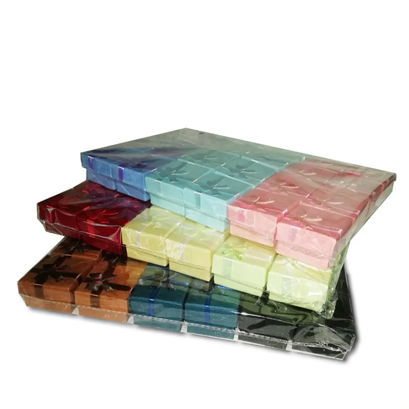 Hot Sale 24pcs Assorted Jewelry Gifts Boxes for Jewelry Display 4*4*3cm Assorted Colors Ring Box Small Gift Boxes