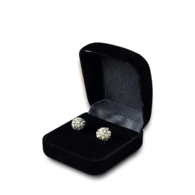 Wholesale Engagement Black Velvet Ring Box Jewelry Display Storage Foldable Case For Wedding Ring Valentine's Day Gift Organizer