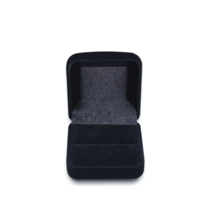 Wholesale Engagement Black Velvet Ring Box Jewelry Display Storage Foldable Case For Wedding Ring Valentine's Day Gift Organizer