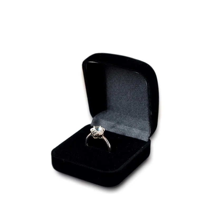 Wholesale Engagement Black Velvet Ring Box Jewelry Display Storage Foldable Case For Wedding Ring Valentine's Day Gift Organizer
