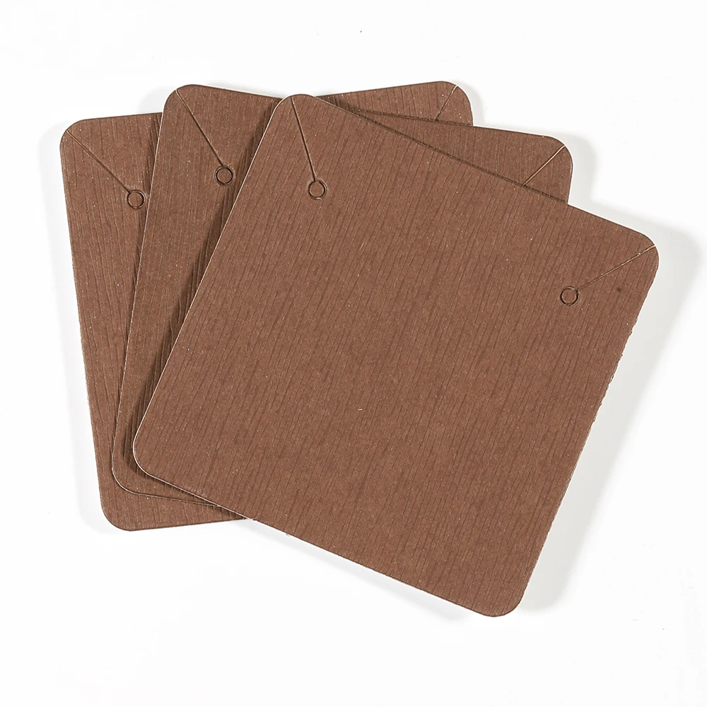 50pcs/lot 5x5cm Kraft Paper Card for Jewelry Packaging Earrings Necklaces Display Cards