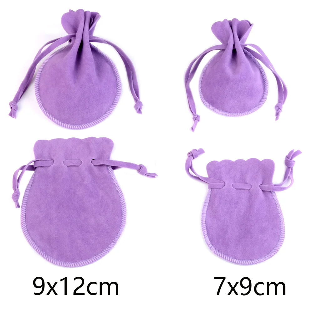 7x9cm 10pcs/lot Round Drawstring Velvet Gifts Bag Soft Jewelry Packaging Wedding/Christmas Candy Jewelry Pouches Wholesale