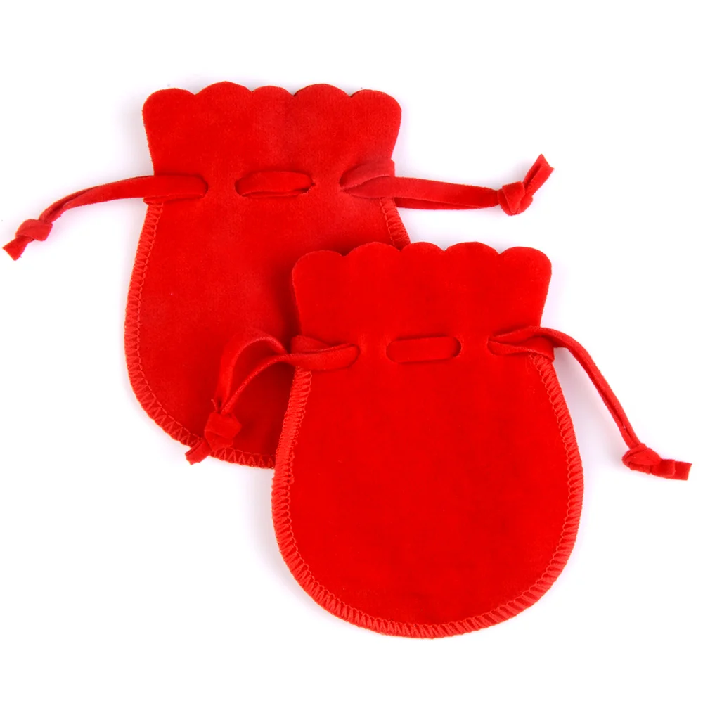 7x9cm 10pcs/lot Round Drawstring Velvet Gifts Bag Soft Jewelry Packaging Wedding/Christmas Candy Jewelry Pouches Wholesale
