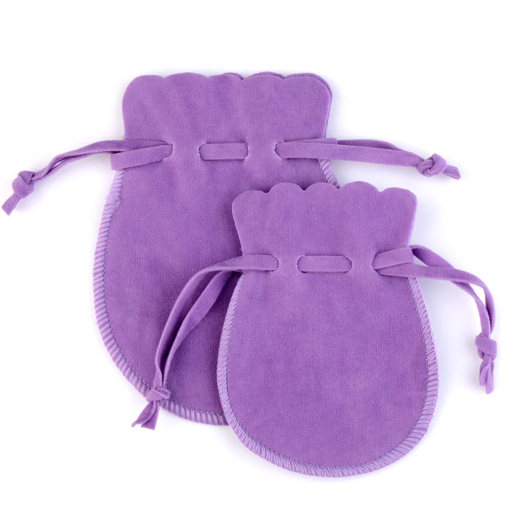 7x9cm 10pcs/lot Round Drawstring Velvet Gifts Bag Soft Jewelry Packaging Wedding/Christmas Candy Jewelry Pouches Wholesale